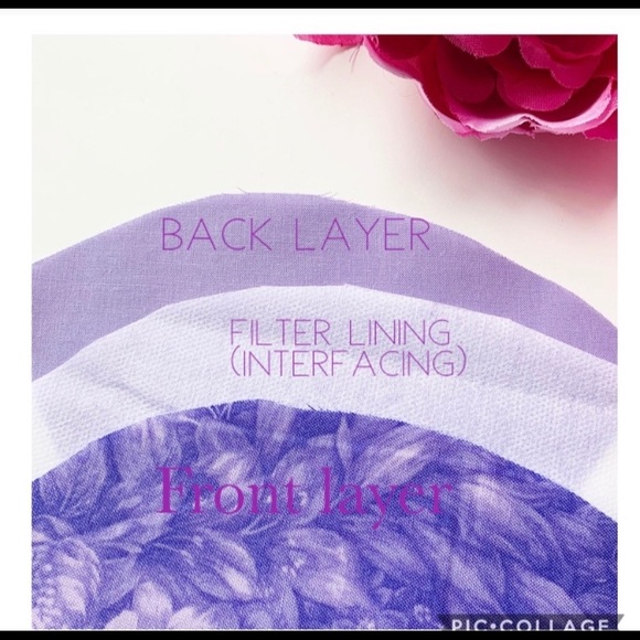 3/$25 Triple Layer Handmade Face Mask - Picture 5 of 5